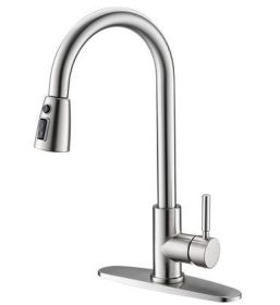 Lead-free Modern Commercial Single Hole Pull Down Kitchen Sink Faucet