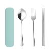 3pcs Portable Cutlery Set With Storage Box