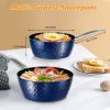 Induction Saucepan with Lid; 20cm/ 1.8L Milk Pan Non Stick Saucepan; Aluminum Ceramic Coating Cooking Pot - PFOA Free with Stainless Steel Handle; Sui