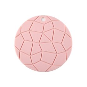 1pc Food Grade Silicone Coaster; Anti-scalding Thickened Pot Mat; Turtle Pattern Heat Insulation Mat; High Temperature Resistant Table Mat (Color: Pink)