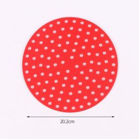 1pc 7.5in/8in/9in Air Fryer Liner Silicone Air Fryer Mat (Color: Red, style: Round 8in)