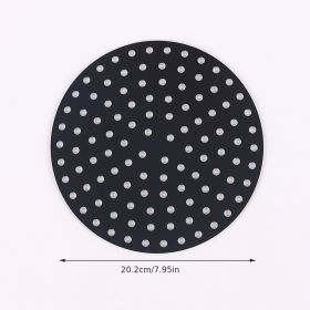 1pc 7.5in/8in/9in Air Fryer Liner Silicone Air Fryer Mat (Color: Black, style: Round 8in)