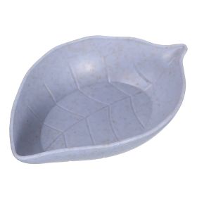 1pc Wheat Straw Leaf Shape Small Dish; Creative Snack Plate; Tableware; Vinegar Dish; Soy Sauce Dish; Bone Dish; Small Seasoning Dish (Color: Nordic Blue)