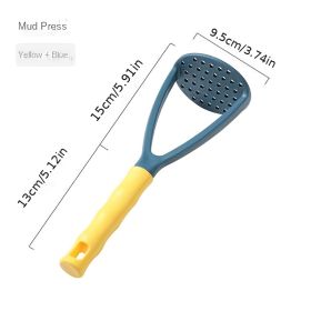 1pc 1pc Mashed Potato Press; Household Potato Press Gadget; PP Plastic Potato Press (Color: Large Blue)