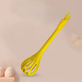 1pc; Multifunctional 3-in-1 Egg Whisk Food Holder Noodle Holder Baking Tool Egg Stirrer Manual Whisk 1 Pack 11.02''âˆšÃ³2.76'' (Color: Yellow)