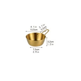 1pc Small Stainless Steel Rice Bowl; Ramen Bowl; Pasta Bowl; Korean Style Bowl (Color: golden, size: 10CM)