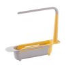 1pc Telescopic Sink Storage Rack Holder; Adjustable 2-in-1 Sink Organizer; Expandable Sink Basket; Sink Drain Rack; Sink Tray; Sponge Holder+Dish Clot