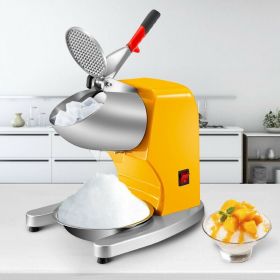 Commercial Electric Dual Blade Snow Cone Granizing Machine With Free Tray Home Icy Drink Smoothie Maker (Color: Yellow, Type: Ice Crushers)