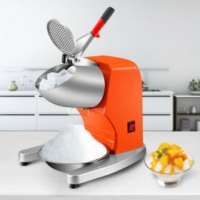 Commercial Electric Dual Blade Snow Cone Granizing Machine With Free Tray Home Icy Drink Smoothie Maker (Color: Orange, Type: Ice Crushers)