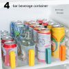 1pc Portable Can Organizer For Refrigerator Shelf Beer Can Holder Fridge Storage Sliding Rack Clear Plastic Storage Containers For Food