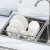 1pc Drain Rack; Drain Basket; Stainless Steel Kitchen Basket; Home Utensil Holder; Sink Basket; Retractable Sink Rack Suitable For Rectangular Sink Bo