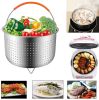 New Home Stainless Steel Steamer Basket For Instant Pot w/Silicone Handle For Steaming Vegetables Eggs Rice Meat - IP Accessory Insert Fits Into Press