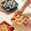 1pc Dumpling Plate With Sauce Dish; Potato; Water; Dumplings; Plate With Vinegar; Dinner Plate; Household Creative Square Serving Plate With Vinegar S