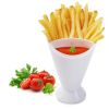 1pc Plastic French Fry / Chip Dish + Dipping Sauce; Chip Cup For Chips & Salsa; French Fries & Ketchup; Vegetables & Dip