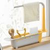 1pc Telescopic Sink Storage Rack Holder; Adjustable 2-in-1 Sink Organizer; Expandable Sink Basket; Sink Drain Rack; Sink Tray; Sponge Holder+Dish Clot