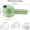 1pc 4 In 1 Vegetable Chopper Handheld Electric Vegetable Cutter Set Portable Wireless Garlic Mud Masher Garlic Press And Slicer Set Multifunctional El